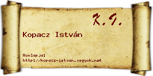 Kopacz István névjegykártya